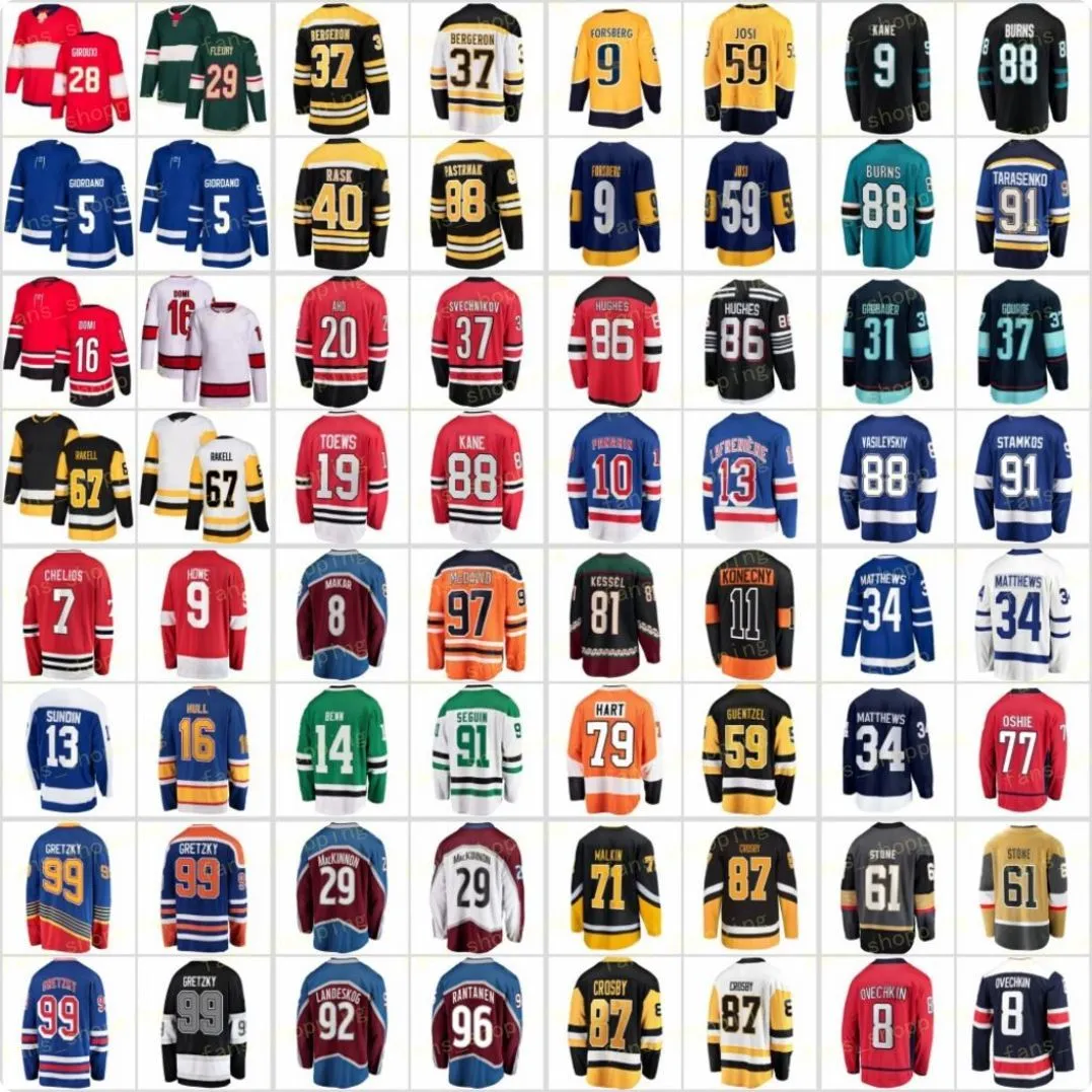 Marc-André Fleury Claude Giroux Jersey Hockey Wayne Gretzky Max Domi Rickard Rakell Mark Giordano Ovechkin Crosby Brett Hull Gordie Howe Chris Chelios Reverse