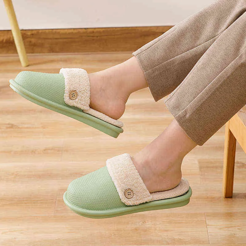 Nuevas zapatillas de algodón de otoño e invierno para mujeres Velvet de coral de coral caliente impermeable y antislip zapatos interiores interiores interiores j220716