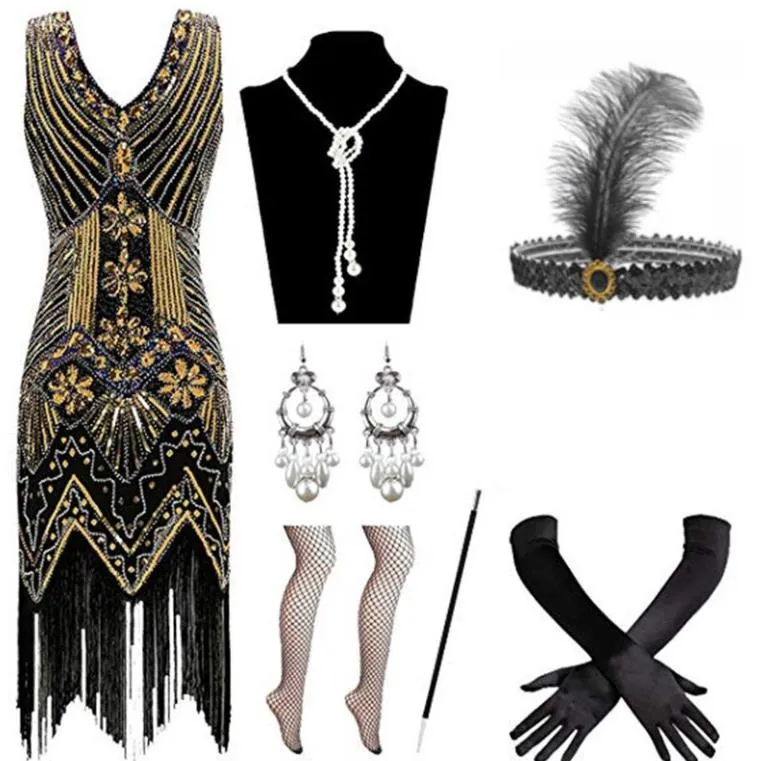 Sequin Beaded 1920s Flapper Dress With Tassels | DHgate
