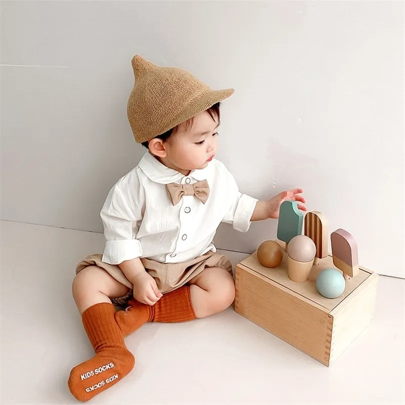 MILANCEL Herbst Baby Kleidung Set Kleinkind Gentleman Jungen Anzug Fliege Bluse Und Shorts 2 Stück Geburtstag Kleidung 220509