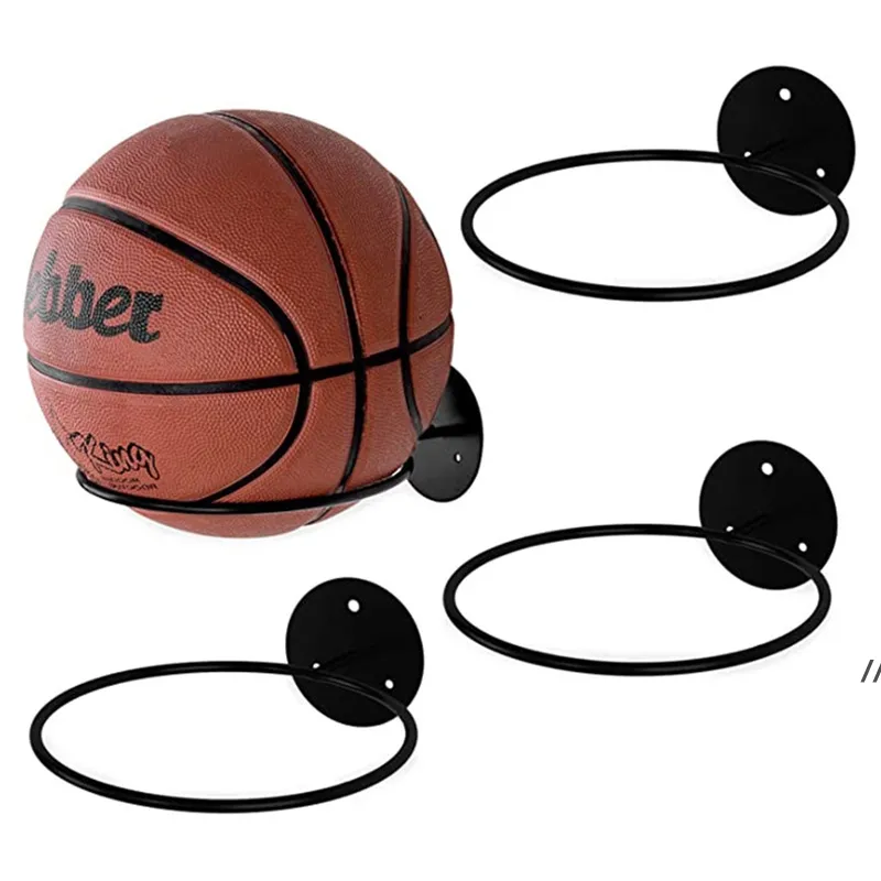 Rack di stoccaggio per calcio da basket a parete Rack di posizionamento fisso per palla semplice Home Iron Art Ball Basketball Rack RRE13626