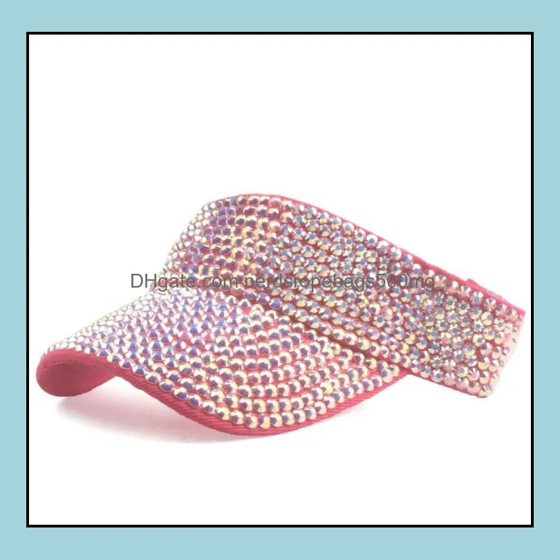 Women Luxury Rhinestone Hats Summer Cap Ladies Outdoor Diamond Beach Hat RRA13058