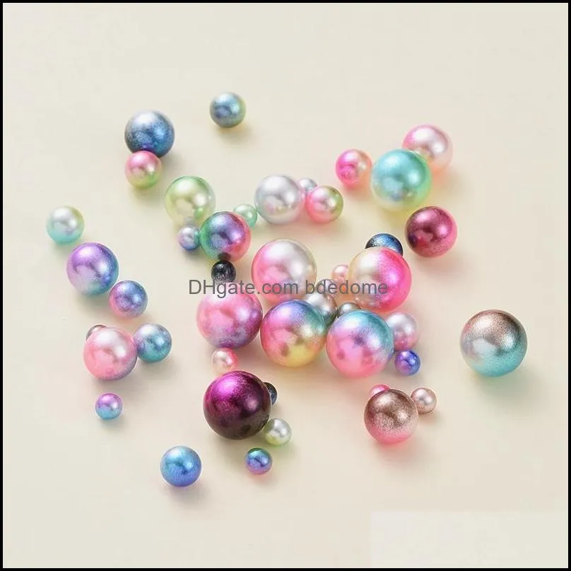 other colorful acrylic round beads imitation faux pearls string no hole 4-10mm mixed color for craft diy jewelry makingother