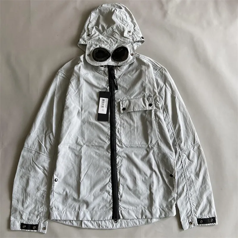 2022 AW 혼합 의류 염색 염색 고글 재킷 캐주얼 나일론 남자 후드 야외 운동복 조깅 코트 크기 MXXL2993603