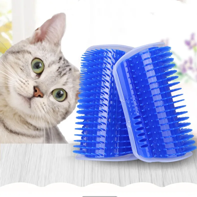 Brosse de massage d'angle pour chat, jouets à gratter, fournitures pour animaux de compagnie, planche à gratter pour le visage