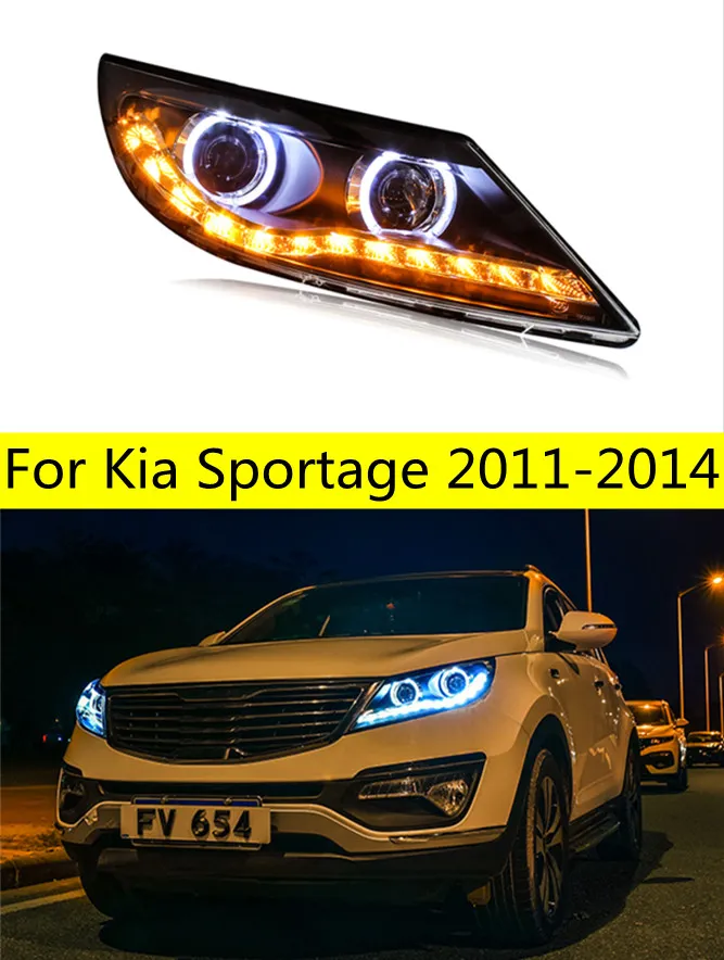 LED Daytime Turn Signal I20 Projector Headlight Price For Kia Sportage