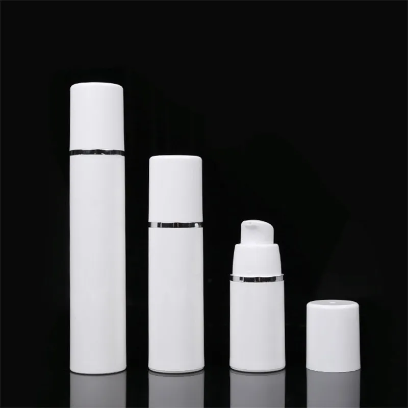 15ml 30ml50ml Yüksek kaliteli beyaz havasız pompa şişesi seyahati doldurulabilir kozmetik cilt bakım krem ​​dispenser pp losyon paketleme kabı 931 e3