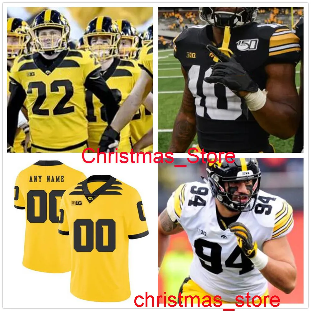 Custom Iowa Hawkeyes Football College zszyta koszulka Deuce Hogan Julius Brents Gavin Williams Tyler Elsbury Jack Campbell