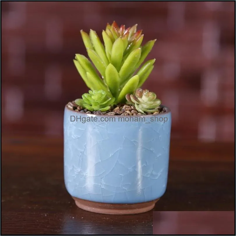 Ice Crack Flower Pots Succulent Garden Plants Pot Mini Thumb Desk Office Flowerpots Ceramic High Quality 3  BVkk