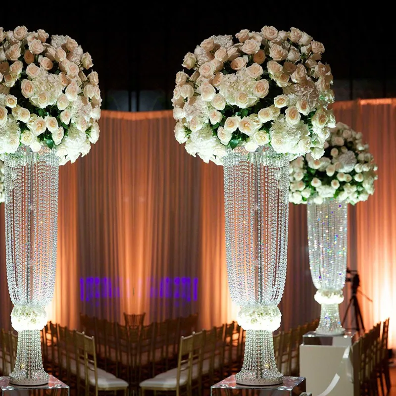 5 pezzi di cristallo acrilico per matrimonio, tavolo da tavolo, supporto per fiori, candeliere, centrotavola, festa per eventi, decorazione di nozze