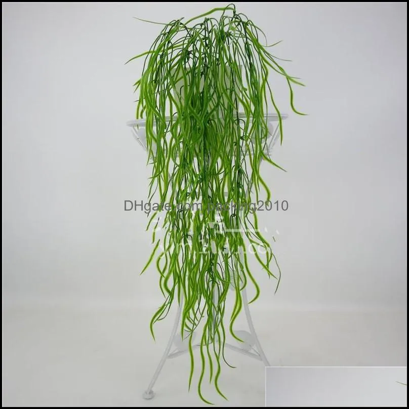 Wedding Decor Plastic Plant Artificial Green Wall Hanging Rattan Creative Home Hotel Favor Simulation Decor Flower Vine Accessorie 7 6yy