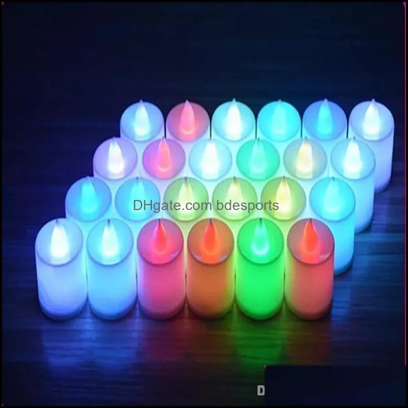 Multicolor Electronic Candle Light LED Simulation Candle Lights Birthday Wedding Flameless Flashing Candle Plastic Home Decoration BH1905