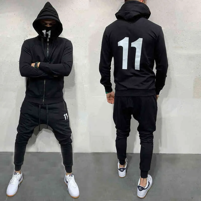 Casual Suit Men's Korean Youth Sports Fitness Running Basketball Hooded Sweater Slim Legged Pants