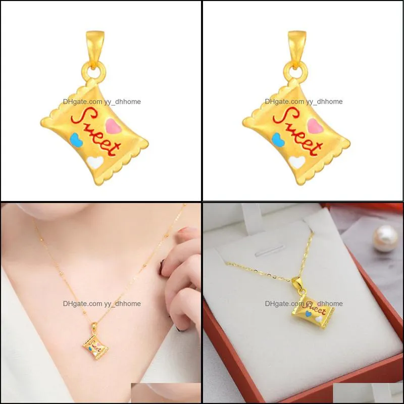 cute sweet charm necklace jewelry decoration gold heritage candy neck pendant mini sweet cand yydhhome