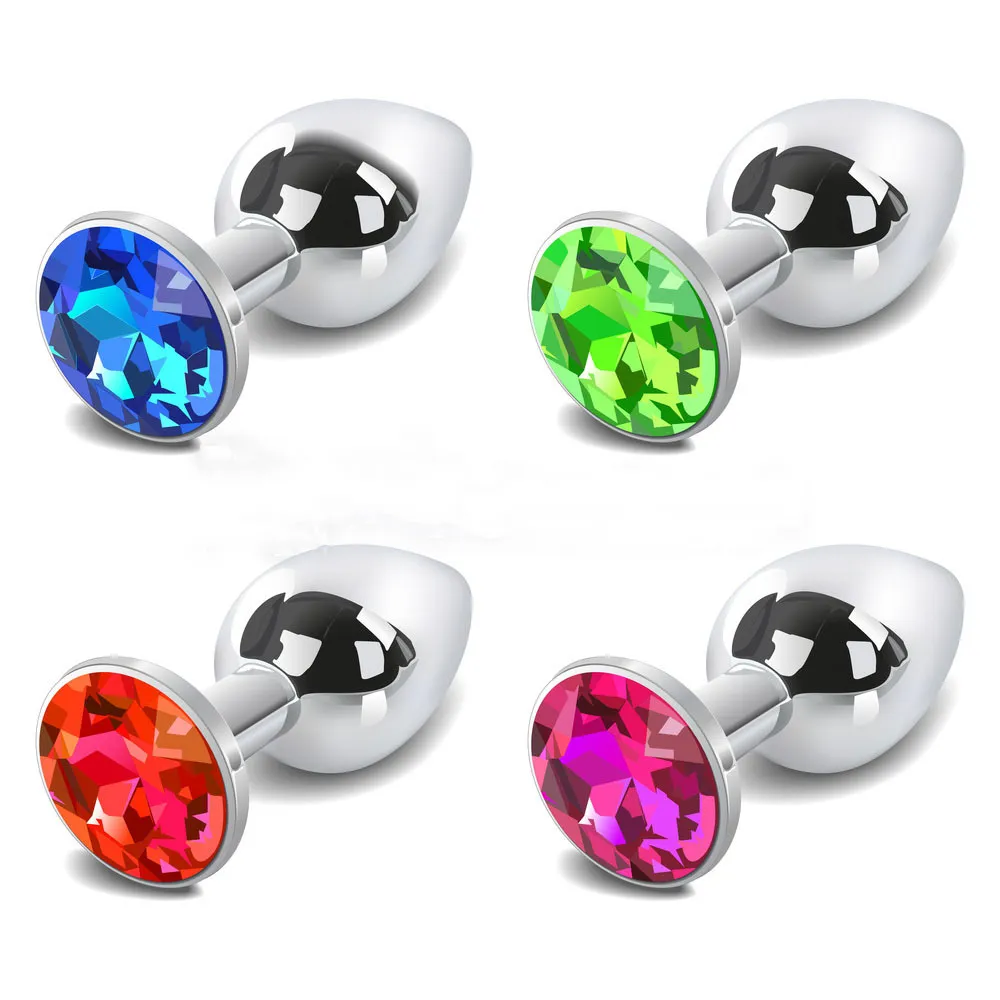 Diamante Metal Juguetes anales Butt Plug Cristal de acero inoxidable sexy para mujeres Productos de bala para adultos Suave