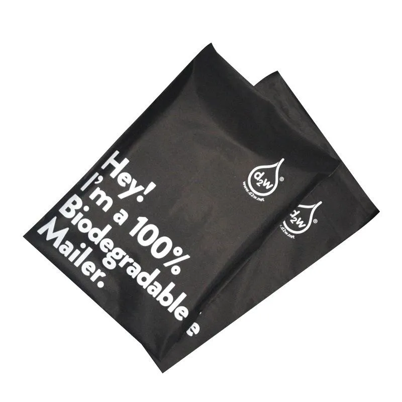 Подарочная упаковка 50 шт. Черные 100% биоразлагаемые курьерные сумки экспресс-конверт хранения почтовые пакеты самостоятельно экологически протациональные упаковки Bagsgift