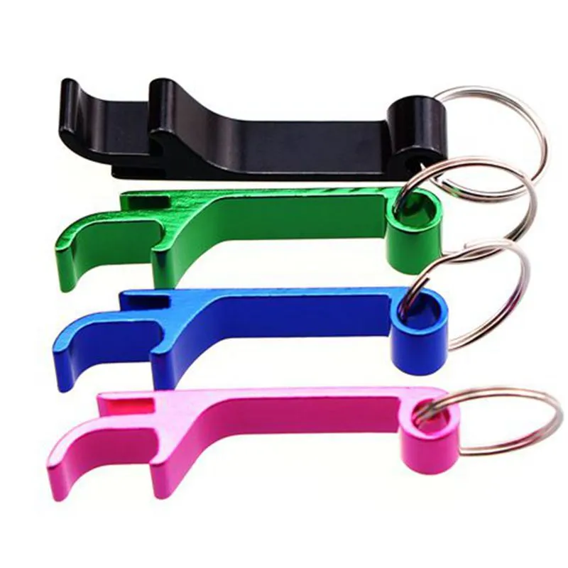 Metail-legering Sleutelhanger Wijnopeners Multi-Kleuren Flessen Opener Sleutelhanger Kleine Mini Draagbare Promotionele Bier Can Cap Opening Tools