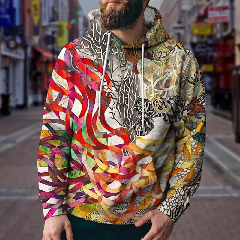 Herrtröjor tröjor keke 3d tunnel street långärmad hoodie cool mäns svindel tryck tröja vår och höst hip hop trend cl cl