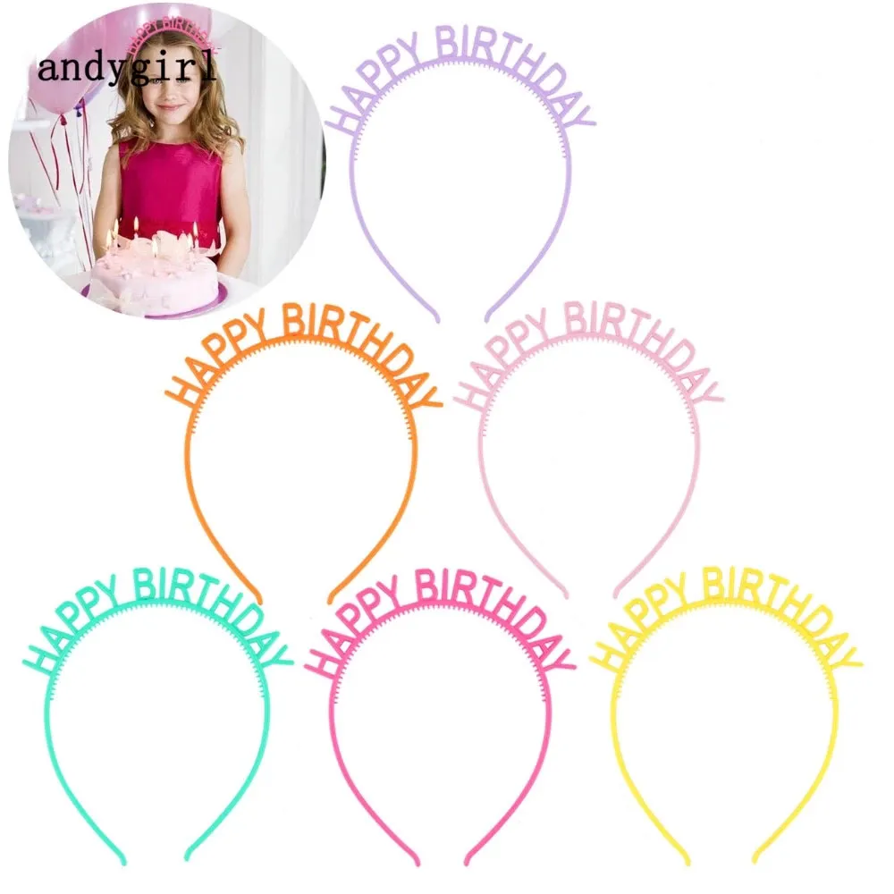 Articoli per feste Fasce per buon compleanno Bambini Copricapo in plastica per donna Copricapo color caramello Fascia per capelli per bambini Accessori per capelli