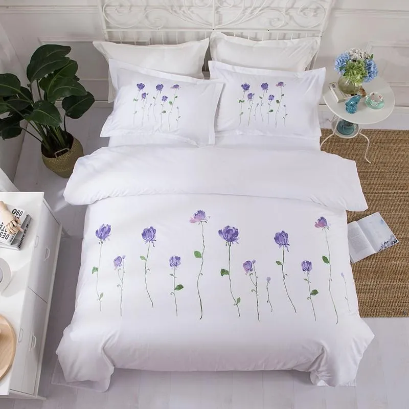 Bedding Sets Garden Embroidery 100% Cotton Double Quilt Cover 200 230 Special Handling BeddingBedding