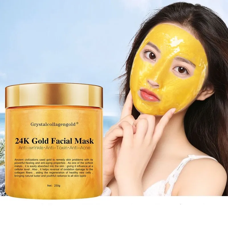 Grystal Collagen Women Girls Face Mask 24K Gold Collagen Peel قبالة أقنعة الوجه البشرة ترطيب الترطيب