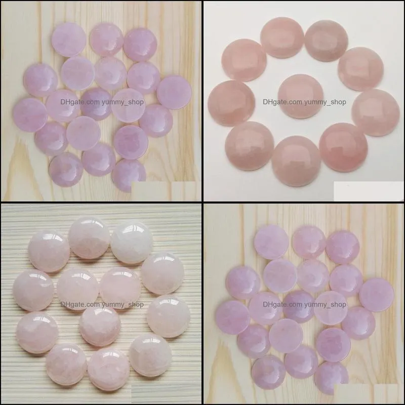 natural stone 20mm round loose beads rose quartz crystal face for natural stone necklace ring earrrings jewelry making