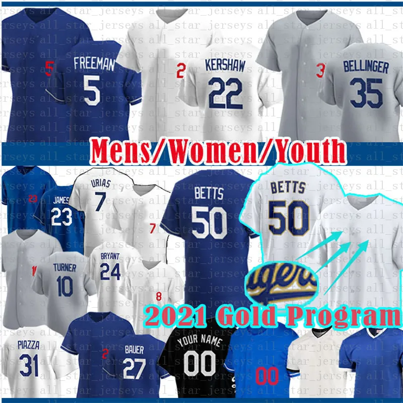 Mookie Betts 5 Freddie Freeman Beyzbol Forması Clayton Kershaw Cody Bellinger Trea Justin Turner Julio Urias Trevor Bauer Los Muncy Angeles Mike Piazza Trevor Bauer