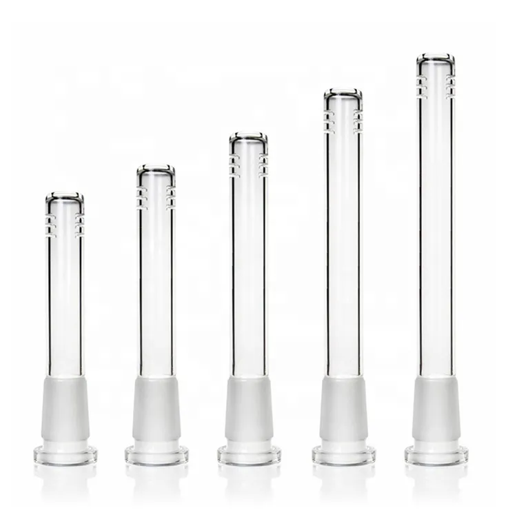 6 fori da 3 pollici a 6 pollici da 18 mm maschio a 14 mm femmina Parti di narghilè in vetro Accessori Adattatore riduttore downstem Diffuso stelo per bicchiere di vetro Bong d'acqua