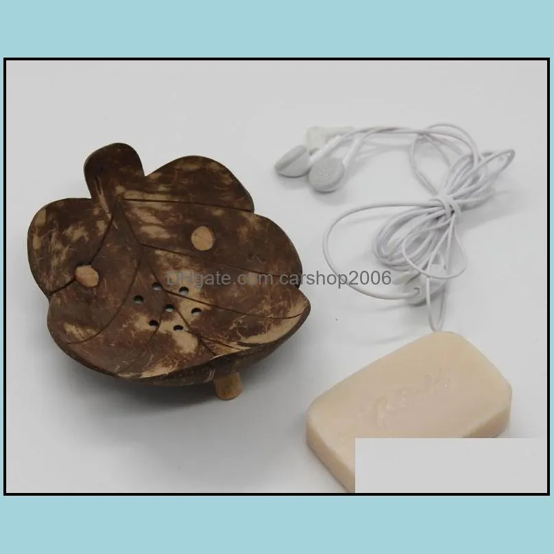 creative soap dishes from thailand retro wooden bathroom soap coconut shape soap dishes holder home accessories free dhl sn2660