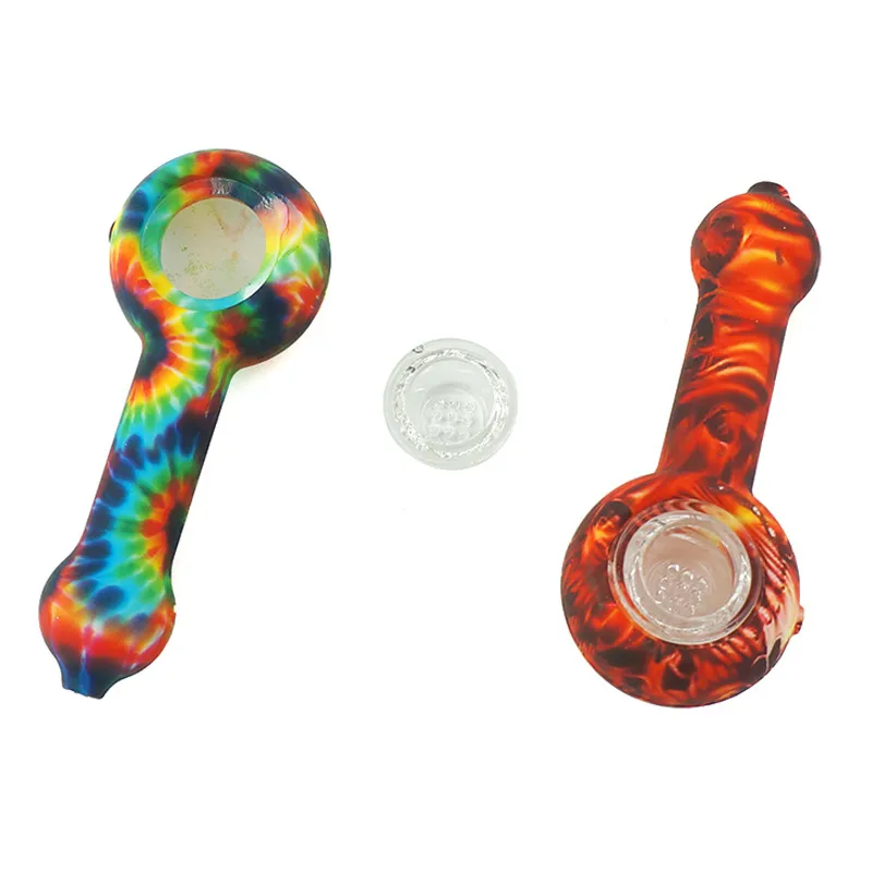 Colorful Bubbler Silicone Tobacco Smoking Hand Pipe 108 Mm Water Pipe Hookah Bong MOQ 1 Piece