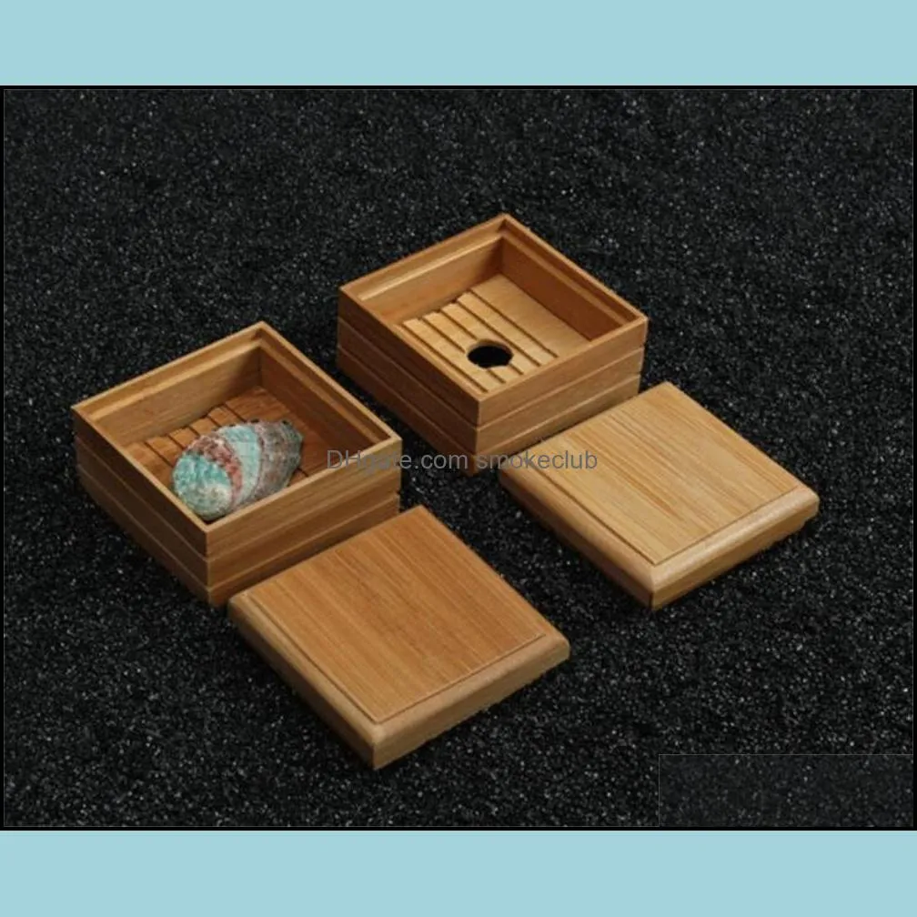 Factory Wood Soap Box, Bamboo Soap Dish Tray Holder Storage Rack Container Hand Craft Bathtub Shower for Bathroom RRA12395