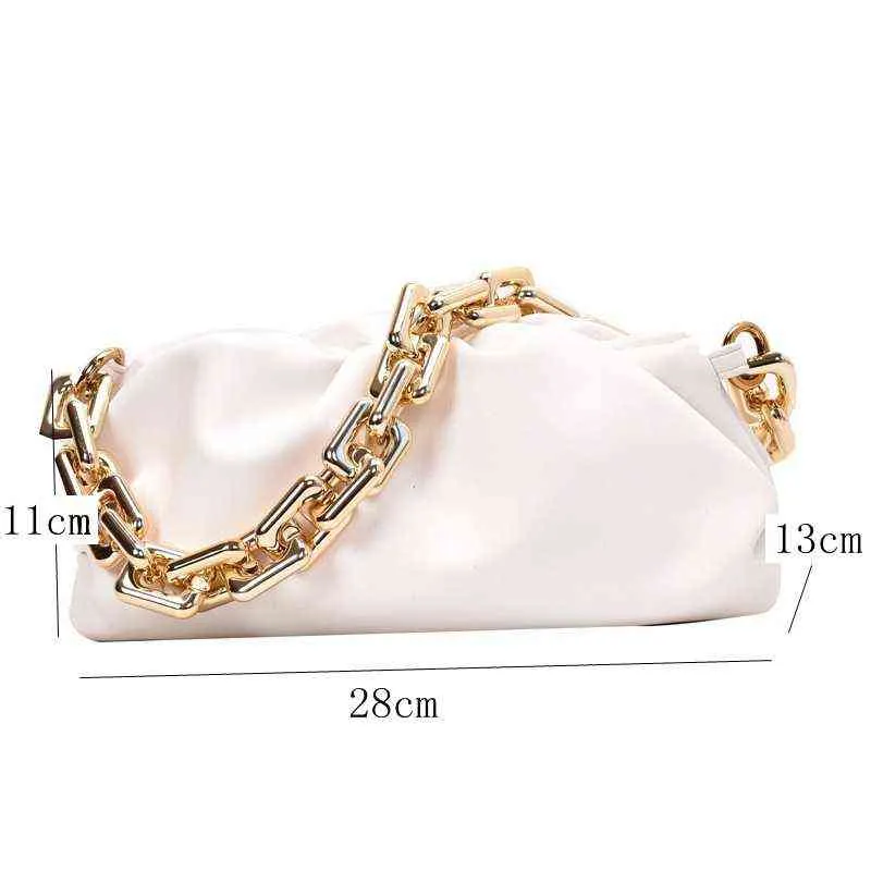 Metal Chain Designer Handbags Cloud Shoulder Satchels Belt Bag Versatile Large Capacity Female Purses and Handbags Luxury G220420