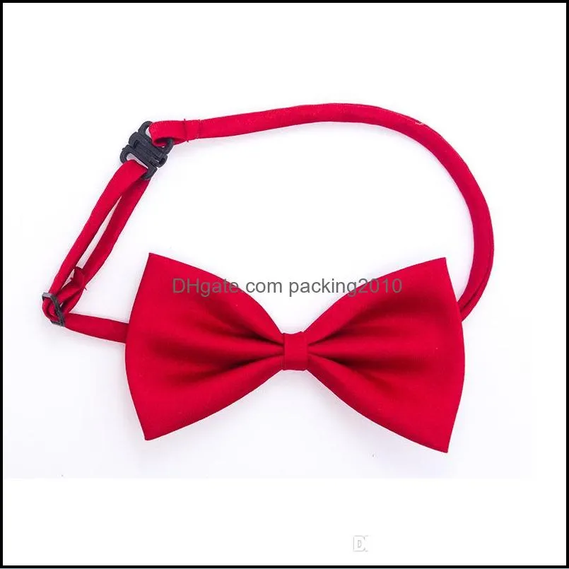 Adjustable Pet Dog Bows Tie Neck Accessory Necklace Collar Puppy Bright Color Pet Bows Dog Apparel Mix Color mk582