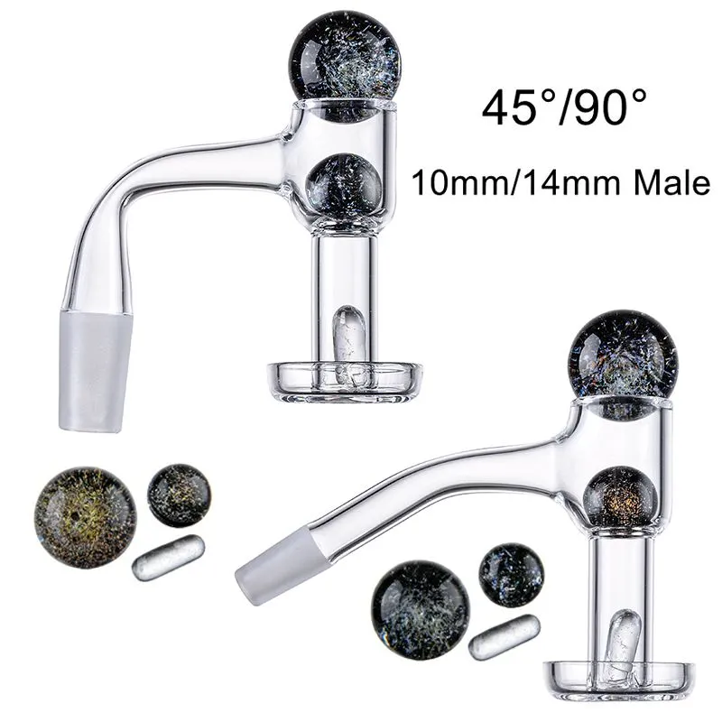 10mm 14mm Joint Terp Slurper Fumeurs Accessoires US Grade Soudure Sans Soudure Entièrement Soudure Quartz Banger Nails Bord Biseauté Bangers 45 90 Degrés Avec Verre Marbre Rubis Perle