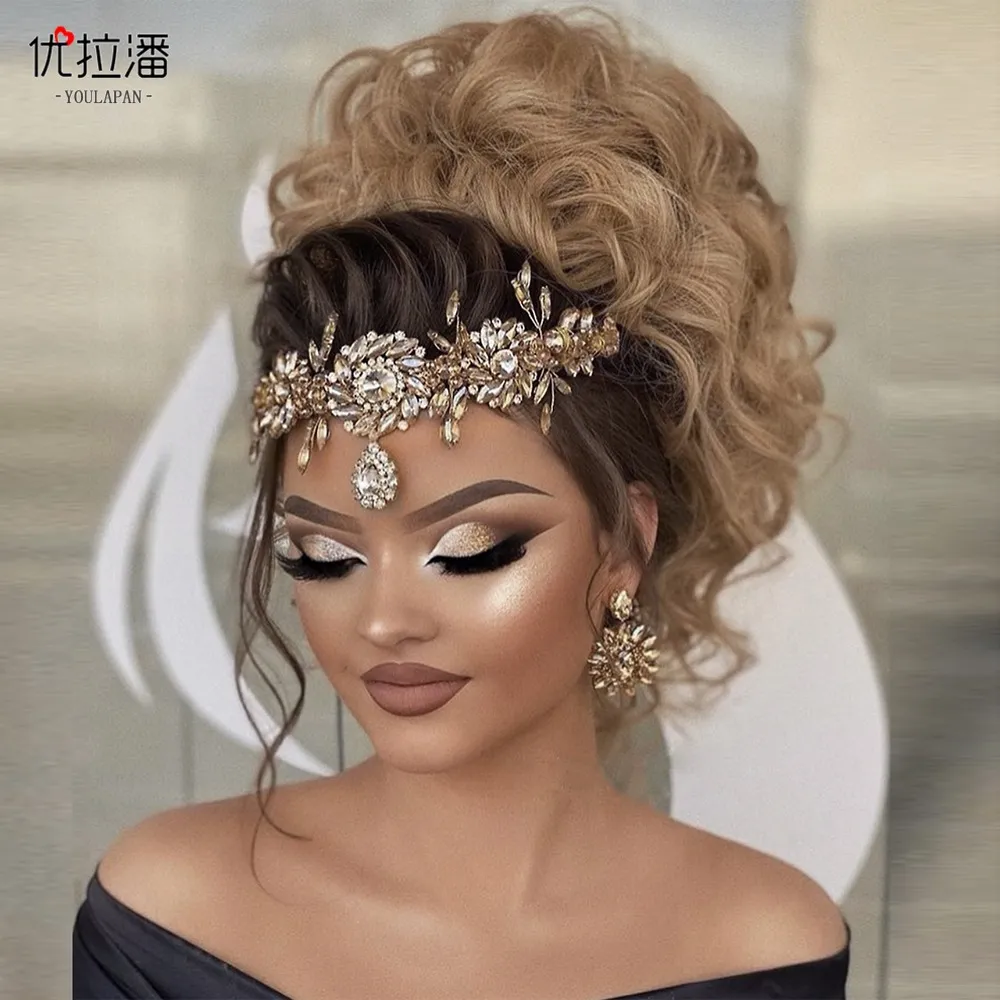 Baroque Crystal Diamond Wedding Tiara With Rhinestone Crown