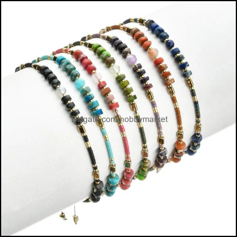 High Quality Japanese Seedbeads Natural Stone Strands Adjustable Glass Beads Bracelet for Women