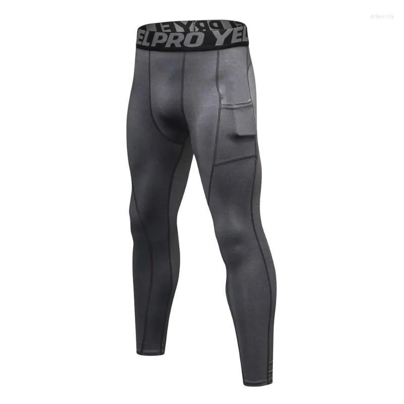 Men's Pants Men's Tight Training Pocket Trousers Perspiration Quick-drying Elastic Compression Comfortable Breathable 04 Drak22