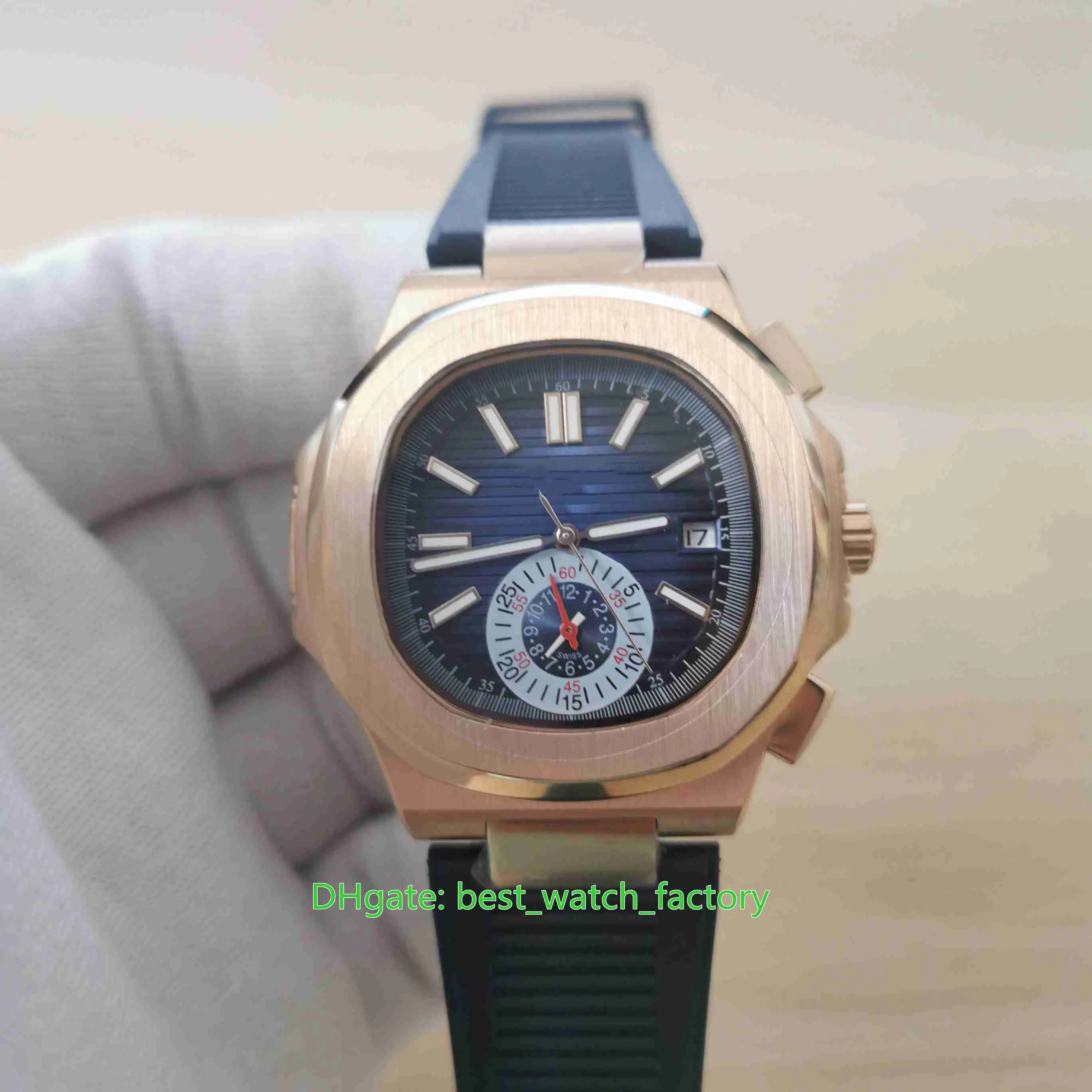 8 Wysokiej jakości zegarki w stylu 40 5 mm nautilus 5980 1R-001 5980R 18K Rose Gold Sapphire Glass Glass Asia Przezroczysty mechaniczny automatyczny 2897