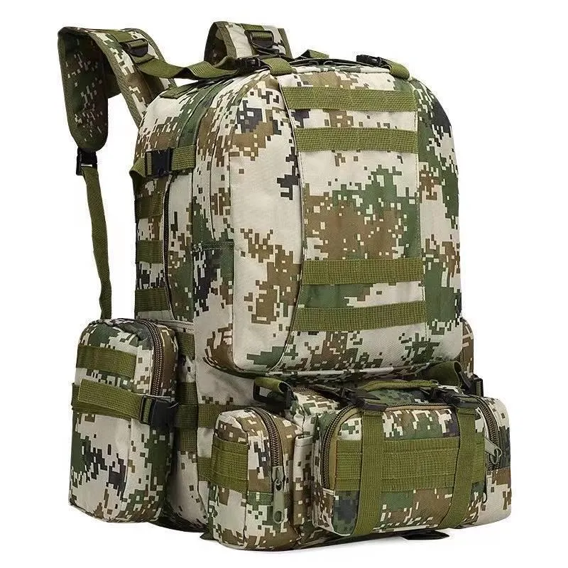 Mochila táctica, mochila militar Molle para exteriores de 50 L,  impermeable, para acampar, mochila de senderismo con 3 bolsas desmontables,  mochila de viaje, paquete de 3 días