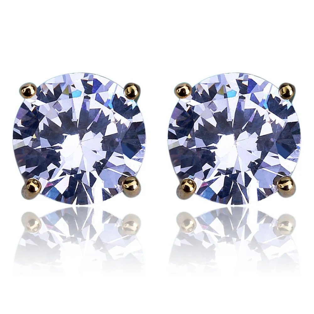 8 mm Hip Hop Coldings Silver Gold Splated CZ Earring Mens Women Earing Pierście