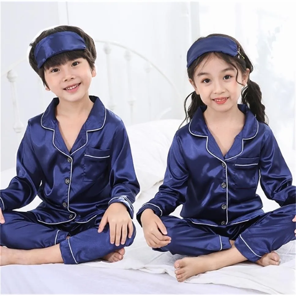 Dzieci piżama nie obejmuje opaski dla dzieci piżama jesienne dziewczęta z długim rękawem Zestaw śpiących chłopców jedwabna piżama garnitur dla dzieciaka 1956