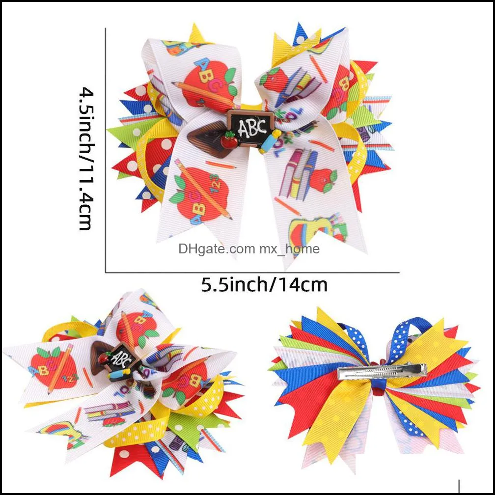 hair accessories back to school season baby girls bow hairpin headwear fashion kids hairbow boutique children pencil kindergarten barrettes