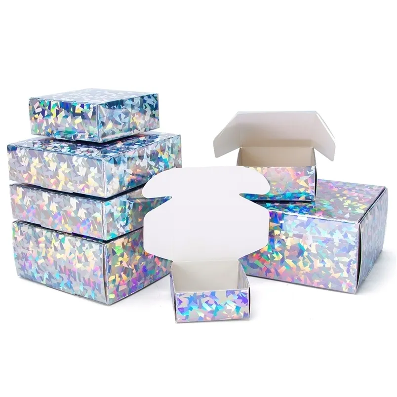 10st Diamond Laser Packaging Festival Party Present Box Soap Carton stöder anpassad storlek och tryckning 220706