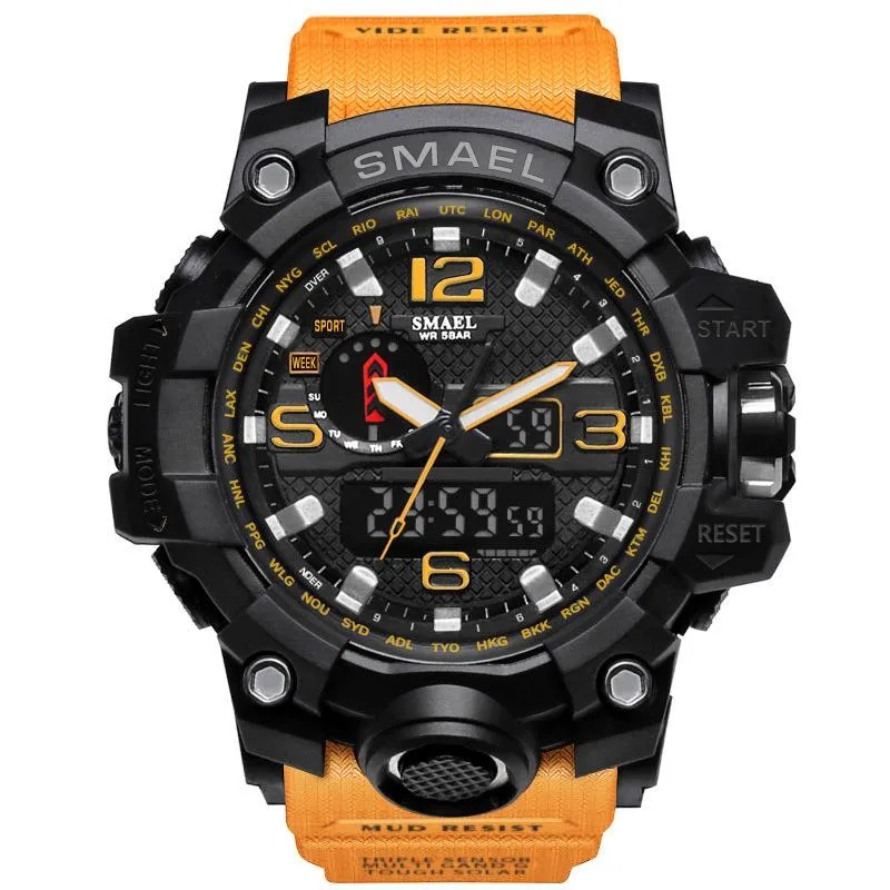 Нарученные часы Мужские наружные часы 50 м водонепроницаемые наручные часы Светодиодные дисплеи Quartz Clock Мужчина Relogios Masculino Men Digital Sports Watcheswr