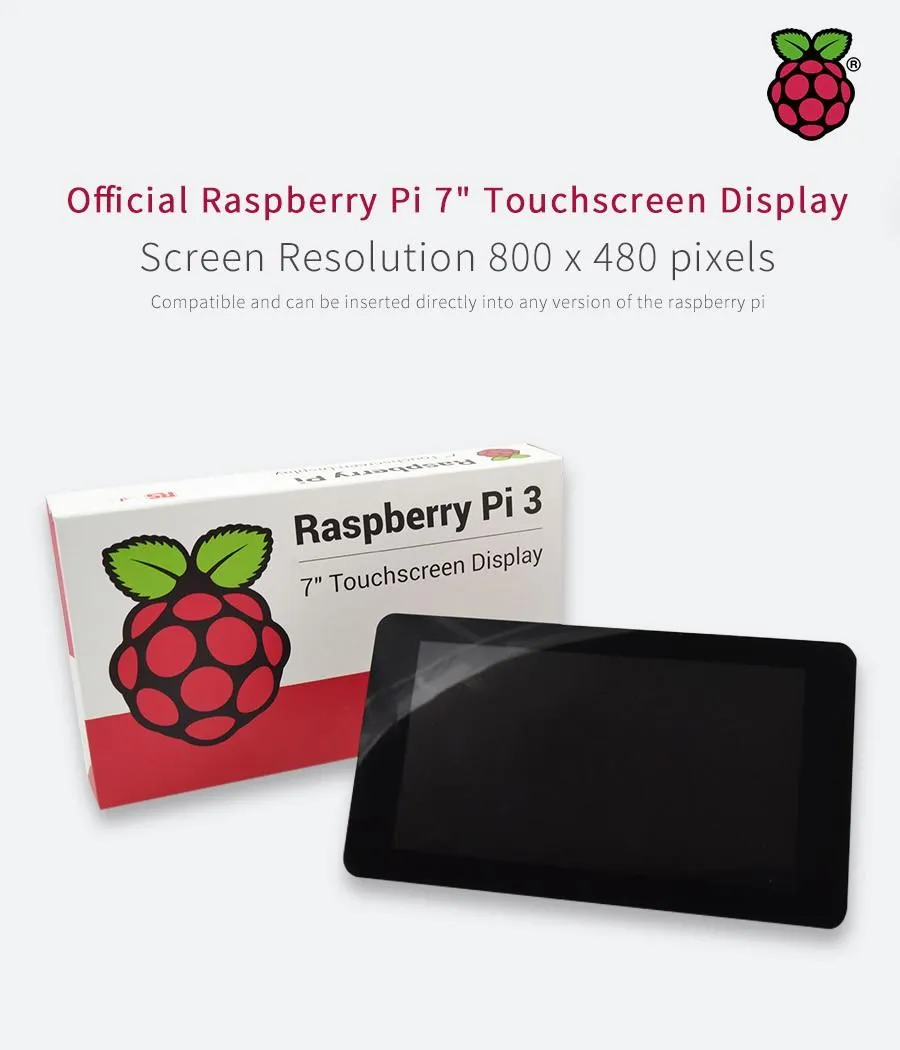 Integrerade kretsar Original officiella Raspberry PI 7 tums TFT LCD Touch Screen Monitor Display 800 * 480 Stander Kit