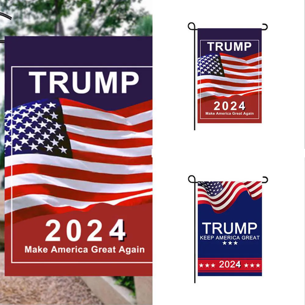 Trump 2024 Flag Rendre l'Amérique à nouveau Republican USA Flags Anti Biden Never Americas Président Donald Funny Garden Campaign Banner 2 Couleurs