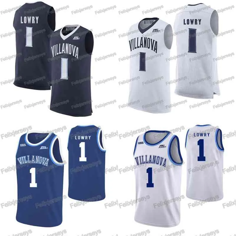 Thr 1 Kyle Lowry Villanova Wildcats College Basketball Jersey Kyle Lowry Blanc Jaune Bleu Basketball Maillots