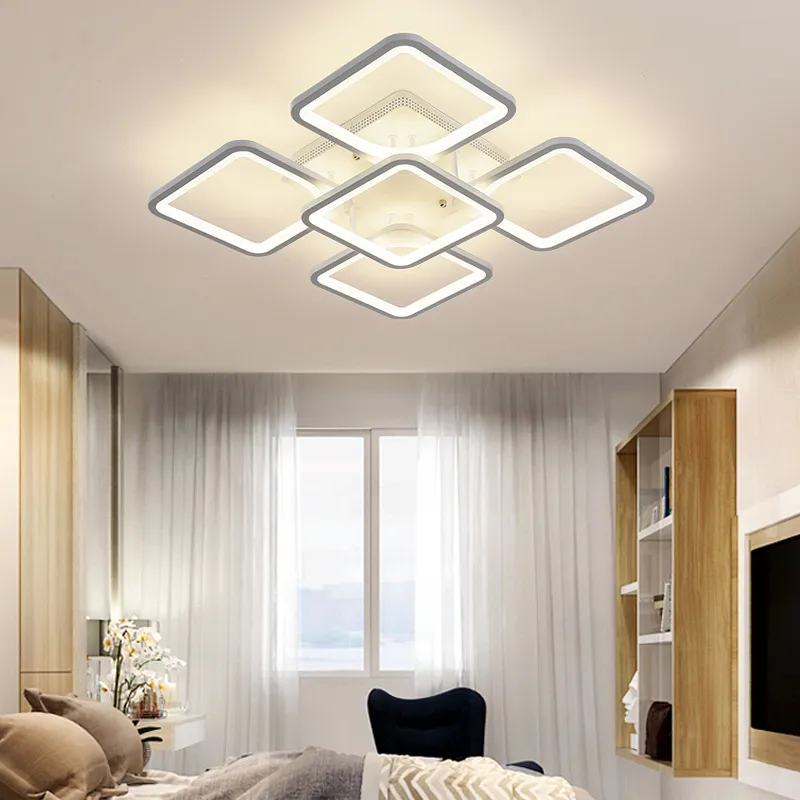 Geometrik Modern LED Tavan Işık Meydanı Alüminyum Avize Aydınlatma Oturma Odası Yatak Odası Mutfak Ev Lamba Armatürleri