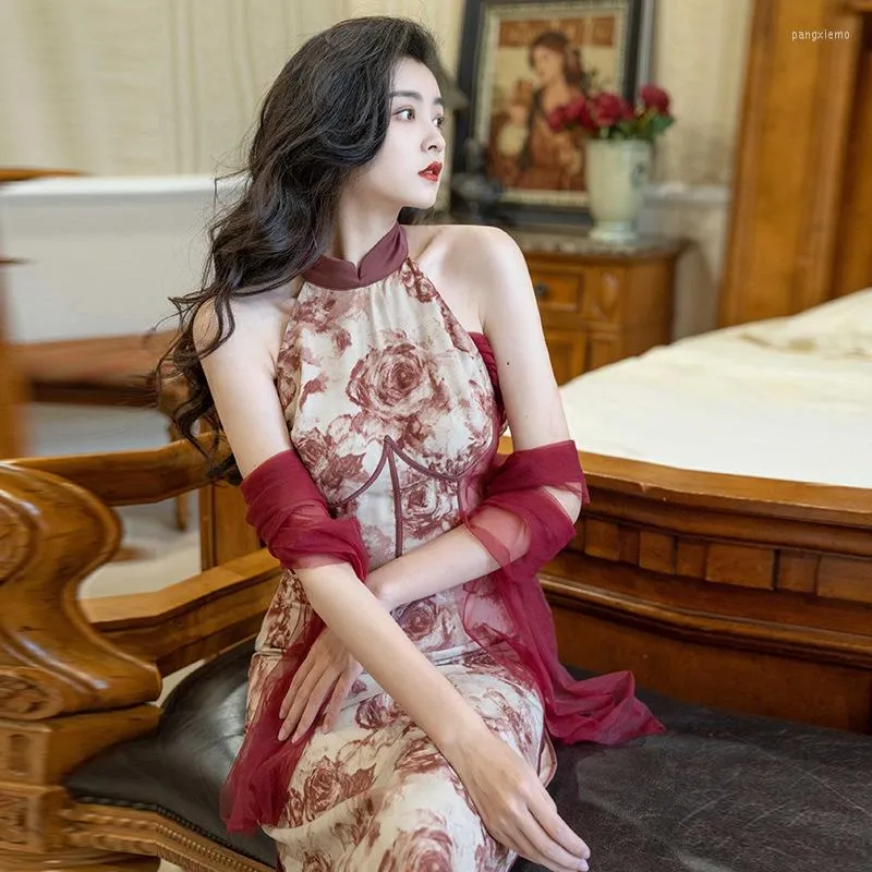 Vêtements ethniques sans manches amélioré chinois Qipao Cheongsam robe dîner fête pour femmes dame sexy longue robe ethnique