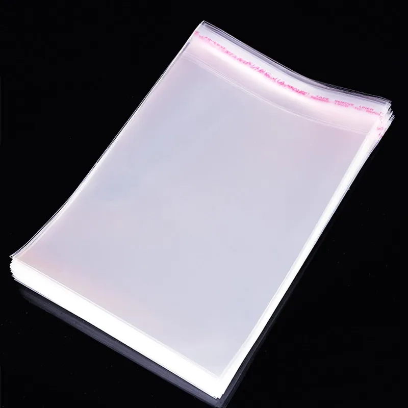 1000 pièces 0.07mm d'épaisseur Transparent refermable Cellophane/BOPP/Poly sac Transparent Opp sac emballage sacs en plastique auto-adhésif joint pour bijoux